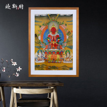 Oster Tibet gilded living room entrance Tibetan solid wood photo frame decorative painting Changshou Buddha Thangka hanging painting