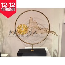  Alloy Chinese landscape sculpture ornaments Metal sculpture Stainless steel sculpture Metal decorations Stainless steel electroplating