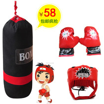 Childrens professional boxing gloves helmet sandbag casual lifting fitness Sanda solid sandbag boxing suit