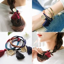 Korean tassel hair accessories hand rope head rope simple head accessories Japanese Korean version tie hair rubber band Hairband Joker hair rope