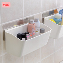 Kitchen toilet magic traceless wall storage box storage basket storage box Non-trace suction wall storage rack