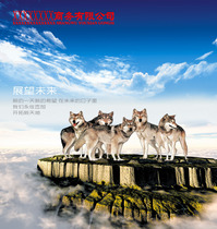 595 cloth stickers picture painting poster board photo painting 147 company Enterprise Wolf group spirit wall chart