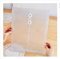 12 A4 file bag transparent plastic file bag thick waterproof three-dimensional vertical rope rope bag wholesale