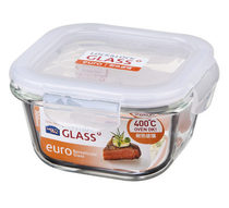 Music button heat-resistant glass crisper student square lunch box transparent soup bowl microwave bento box LLG205