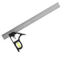 Angle ruler 300mm stainless steel multifunctional combination angle ruler horizontal movable angle ruler 45 degree right angle ruler