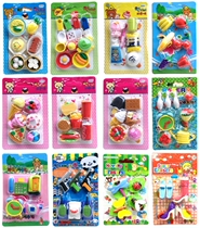 Korean version of cute food animal eraser Removable rubber combination set Rubber June 1 Childrens Day gift