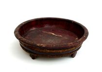 Ancient Play Collection Old Objects Red Makeup High-Footed Round Tray