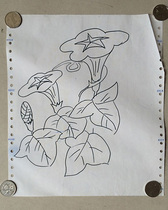 Bell Flower line drawing Chinese painting hand-painted childrens painting crayon painting childrens painting original watercolor painting