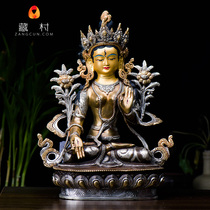 Tibetan Buddhism Mysuru Buddhist Buddhas Swaying Pieces of Nepal Handmade Flowers Red Copper (Came) Came silver 1 ruler White degree Mother Buddha statue