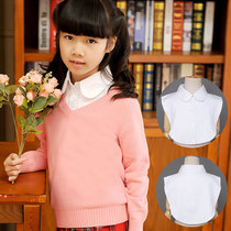 Primary school childrens shirt white uniform collar girl High School junior high school English college style shirt fake collar