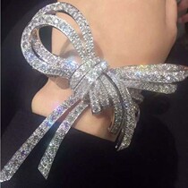 Exclusive custom made in Europe and America Great Zircons Bow butterfly knot full drill inlaid silver bracelet with open bracelet female