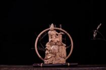 India Laoshan Sandalwood dream Guanyin root carving ornaments large living room wood carving characters landscape factory direct fine
