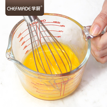 Kitchen tempered glass measuring cup with scale handle high temperature 500ml household thickening baking tool