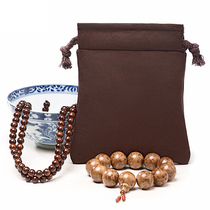 Deer leather bag Wen hand string beads play polishing maintenance storage bracelet jewelry cloth bag maintenance hanging porcelain bag