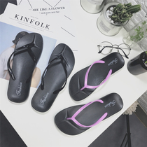 Flip-flops female summer non-slip students Korean slippery shoes casual Joker solid color sandals flat sandals