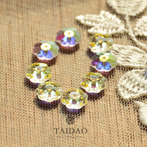 Rhinestone flash Diamond DIY handmade jewelry beaded material 3700 flower shape 8MM white color hand seam drill