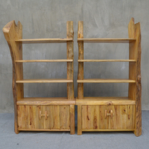 Camphor personality tea shelf display rack log tea cabinet tea store shelf antique shelf antique shelf Chinese solid wood