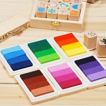 DIY Handmade Album Accessories Photo Album Stamp Partners Rainbow Candy Gradient Color Mud Print Stand