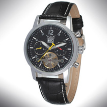 JARAGAR hollowed-out with calendar mechanical belt watch business mens mechanical watches 16