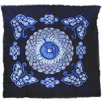 Yunnan tie-dyed tablecloth square blue dyed tea table decoration Chinese gifts National style cover cloth cloth fabric tablecloth