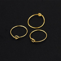 American 14K gold ring knotted DIY accessories fashion simple personality jewelry