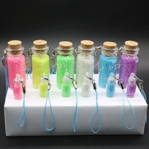 Creative luminous sand glass bottle starry sky bottle wishing bottle small pendant mobile phone pendant fluorescent powder bottle full