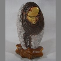 Plantain Rohan Natural Green Fields Zhou Village Dragon Egg Stone Sculpture eighteen Pendulum Pieces Handicraft Buddhist Figure Overdraft Direct Selling