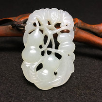Ming and Qing Jade High ancient jade Old jade Natural Hetian Jade Hollow Gourd jade pendant Antique antique jade collection