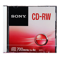 SONY CD-RW 1X-4X SONY high speed CD-RW 700MB monolithic thin box rewritable disc