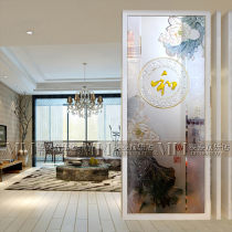 Custom art glass screen partition living room modern minimalist home bedroom blocking entrance Home decoration Light luxury