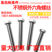 M14M16M18M20 stainless steel 201 hexagon screw external hexagon Bolt * 60-70-80-100-150