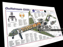 Gulfstream Airliner Structure Diagram GULFSTREAM G550 Photo Frame Core Drawing Decorative Painting