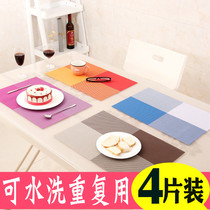 4-piece placemats table mats European PVC Western placemas insulation mats bowl mats for household heat-resistant Nordic coasters