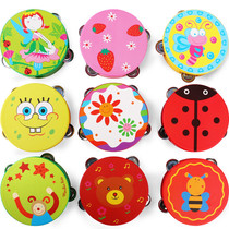 Baby boy hand-cranked tambourine drum percussion instrument hand drum 0 newborn children 1 a 2 years old 3 baby educational early education toys