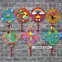 Kindergarten ornaments festival classroom wall decoration materials indoor and outdoor corridors DIY handmade paper rattan ornaments