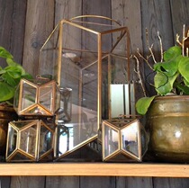  European-style design Wedding decorations 6-angle portable greenhouse plant glass greenhouse glass wind lamp candlestick