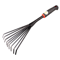 Nine-tooth rake small rake flat soil rake soil hoe flower soil rake grass leaf cleaning rake garden gardening tool