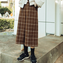 Q5 Original Retro Plaid Capri pants Wide Leg Pants Casual Pants 1496