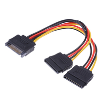 SATA 15Pin Male To 2 SATA 15 Pin Female 15Pin Power HDD Spl