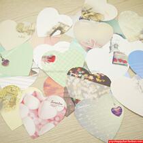 25 Korean creative lovely scenery Love birthday holiday blessing blank heart-shaped small greeting card message