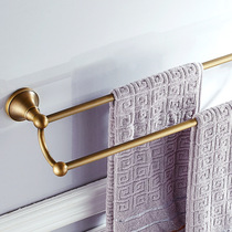 Eurostyle special price pure copper towel rack bathroom yellow ancient bronze imitation ancient double pole towel bar bathroom pendant toilet hanger