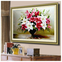 Mona Lisa cross-stitch lily living room new 3D printing cross-stitch small bedroom European-style dining room hanging painting