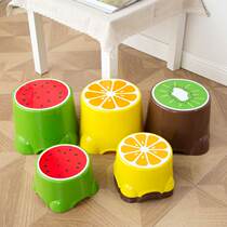 Fruit small stool childrens stool cute plastic stool round stool baby cartoon footstool low stool thickened bench kindergarten