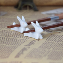 Zakka creative ceramic exquisite rabbit chopsticks stand fashion household goods high-grade chopstick holder decoration decorations take photos