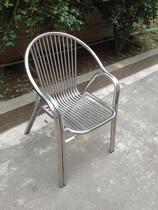 Promotion full stainless steel backrest double single tube beach chair stool courtyard outdoor reclining lounge chair folding chair simple