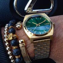 Nixon Square watch A0451919 Gold green small fresh unisex waterproof watch