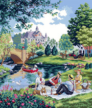 Cross-stitch electronic image redraw source file-DIM-35065 Picnic on the Lawn Picnic