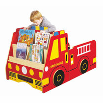 Fire truck early childhood education Park children multi-functional solid wood cartoon animal shape bookcase bookcase bookshelf Wall Wall book bone