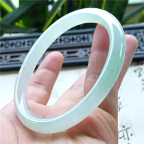 Ming Kai jade 56 ring mouth old pit Bing waxy light green princess jade bracelet Myanmar natural A goods jade 170329