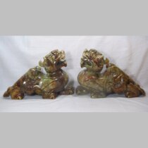  Large-scale ornaments Natural Xiuyu pair of Pixiu town house to ward off evil spirits Ancient Rui beast Qingtian stone carving decoration beauty direct sales